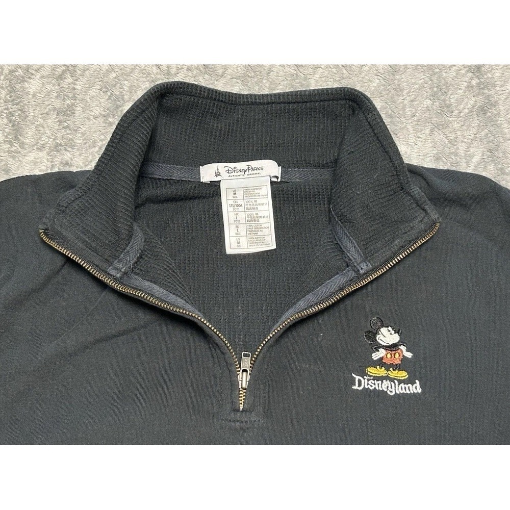 Disneyland Mens Medium Pullover Waffle 1/4 Zip Mickey Mouse Disney Parks - Picture 1 of 6